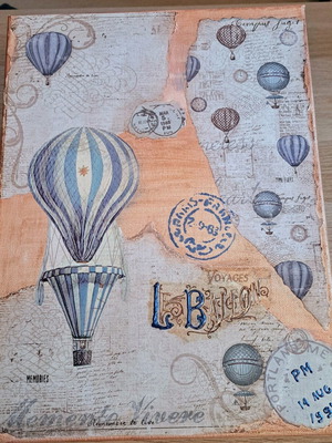 Canvas 30×40 with hot air balloons handmade like new