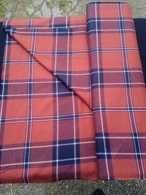 Vintage stock fabrics new, checkered and plain, heavy weave