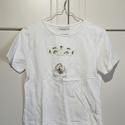 Moda Per Due Basic T-shirt, white with colorful details, size L