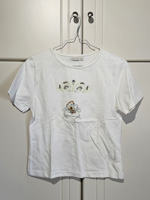 Moda Per Due Basic T-shirt, white with colorful details, size L