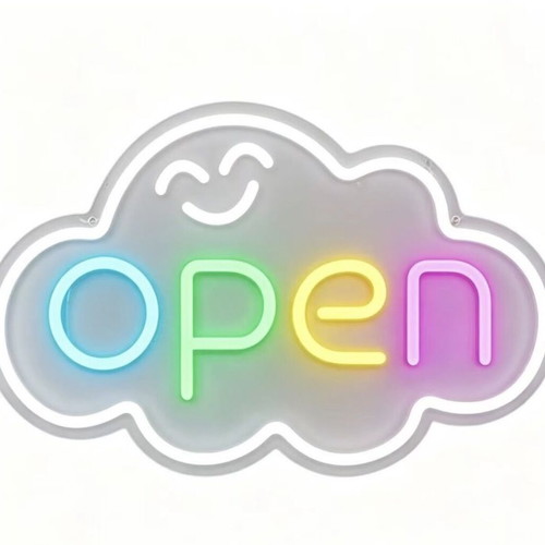 Led sign Open in cloud shape new