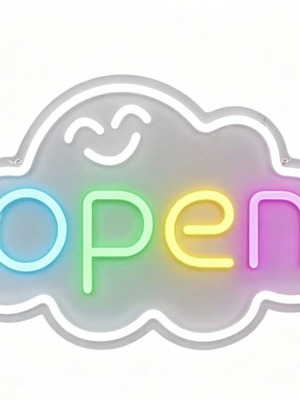 Led sign Open in cloud shape new