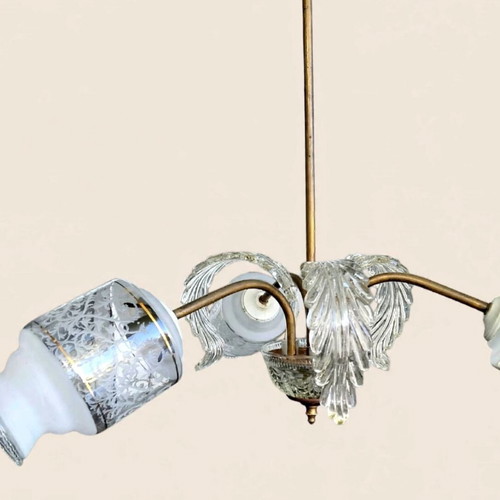 Vintage brass 3-light ceiling lamp Venetian style, like new