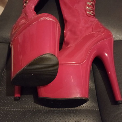 Pleaser Flamingo 3063 boots size 37 used red 17 cm heel