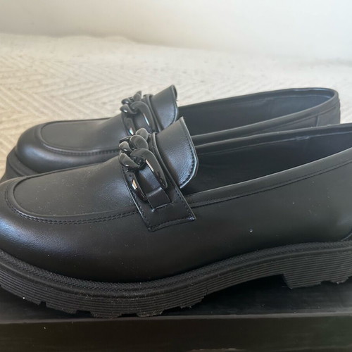 Classic leather moccasins A To Z Greek like new, black, size 39