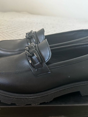 Classic leather moccasins A To Z Greek like new, black, size 39