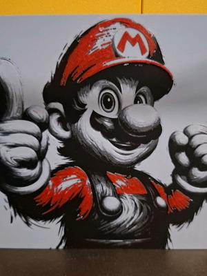 3D релефна картина Super Mario 23x23см с поставка