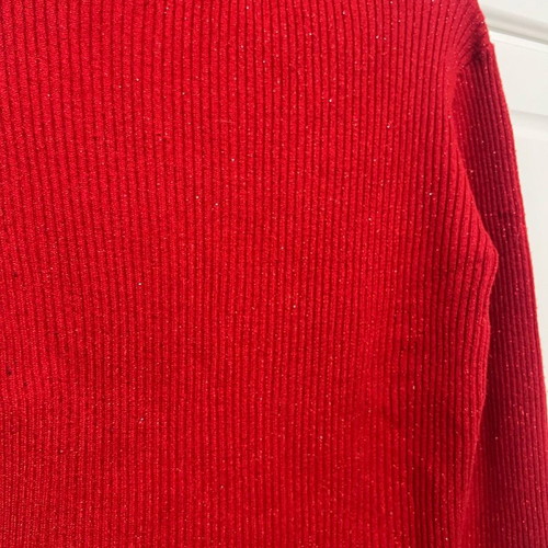 Red turtleneck sweater like new with subtle rhinestones