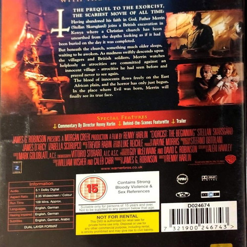 Exorcist The Beginning DVD used, horror movie with English subtitles