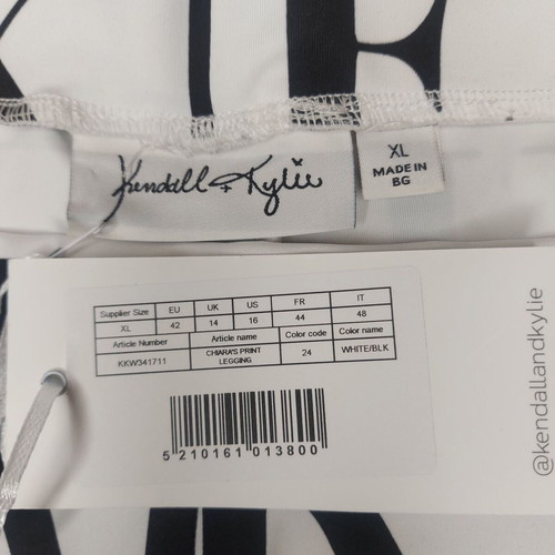 Kendall + Kylie Leggings new, white and black, XL (42)