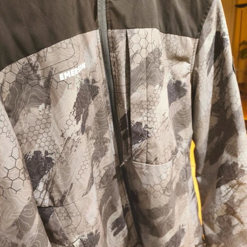 Emerson fleece jacket like new, intact, black and green, size L