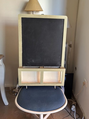 Blackboard with 2 Chalk Holders 47x72 cm Hanging Like New