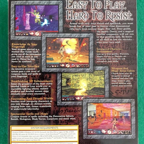 Lands Of Lore III PC used, 4 CDs, box and booklet