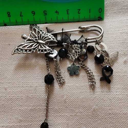 Pin used with butterfly and chain charms