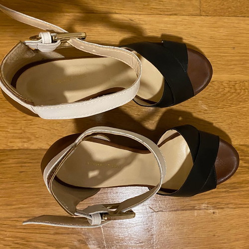 Trussardi Jeans platform shoes new, black and tan, size 38