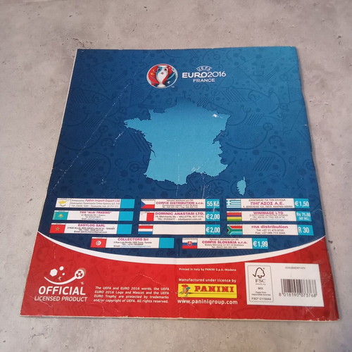 Collectible Panini UEFA Euro 2016 France sticker album used