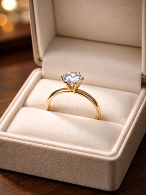 Μονόπετρο δαχτυλίδι μεταχειρισμένο από χρυσό 14 καρατίων