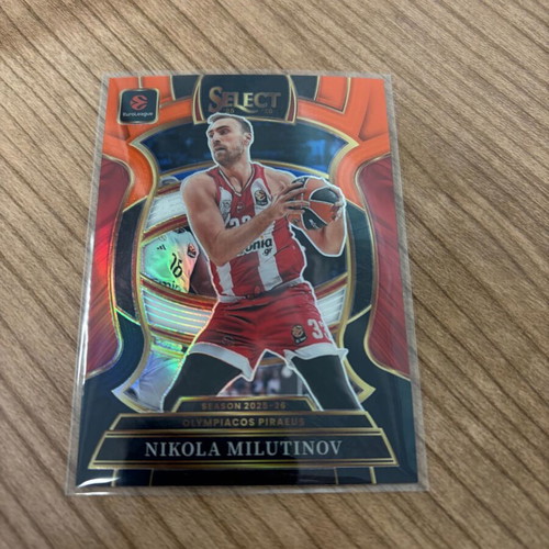 2025-26 Select Euroleague Nikola Milutinov Orange White Black Prizm Card new