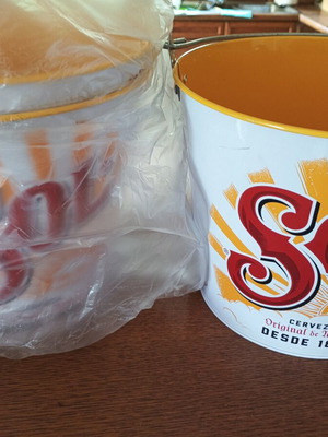 Σετ 3 μεταλλικά κουβαδάκια Sol Cerveza, καινούργια