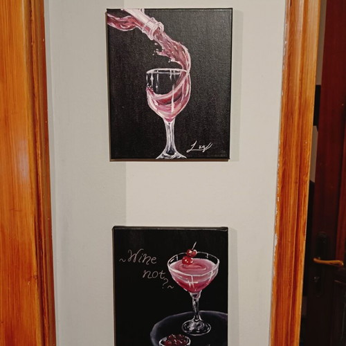 Handmade paintings new, set of 2 pieces 23x30