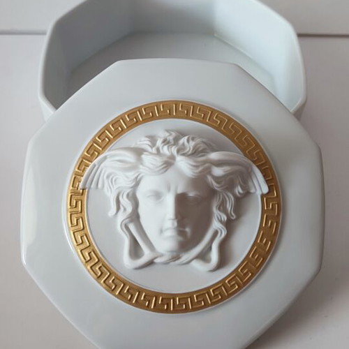 Rosenthal x Versace Gorgona porcelain bonbonniere box with lid