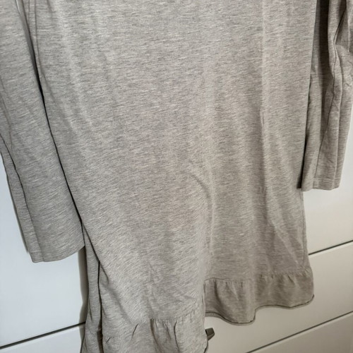 Attrattivo blouse with ruffles used, size M, grey beige