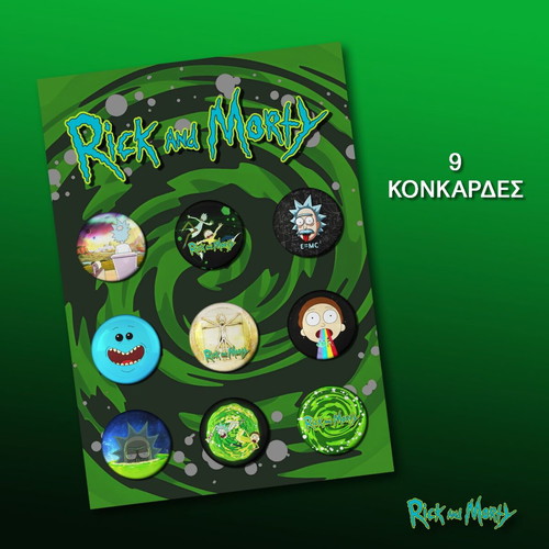 Rick and Morty pin set 9 pieces new, 2.5cm