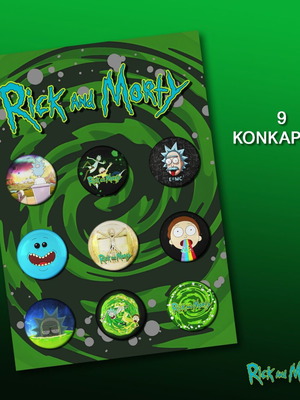 Rick and Morty pin set 9 pieces new, 2.5cm