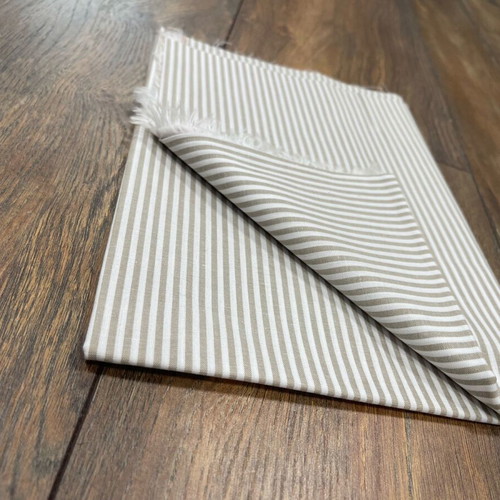 Striped fabric 0.50 x 1.50 like new, white - gray