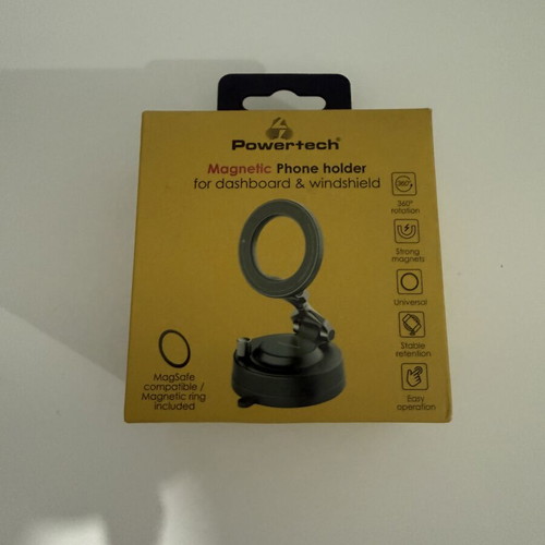Powertech Car Phone Holder with MagSafe Magnet Black