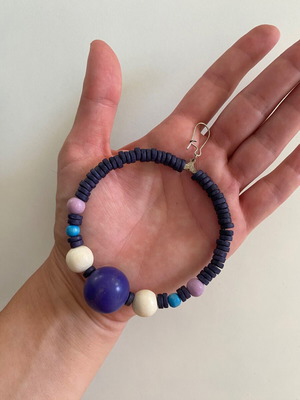 Handmade earring purple, 1 piece, worn singly