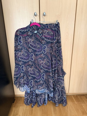 Ciel Concept shirt skirt and ribbon set like new, blue and purple
