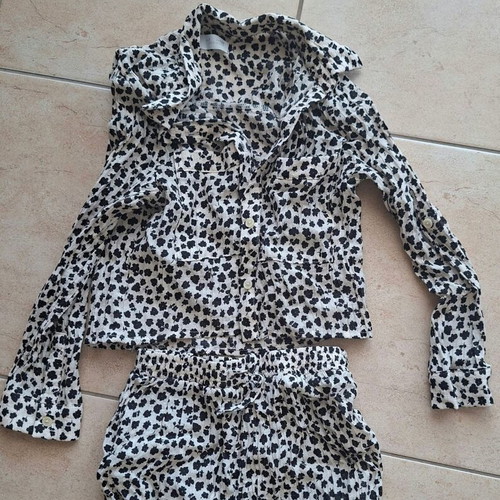 Zara girls' set with floral pattern, like new, beige and brown