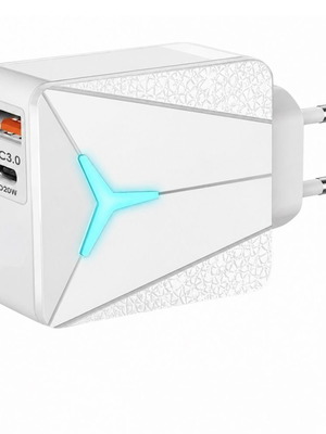 20W Dual Port USB & Type-C Charger White