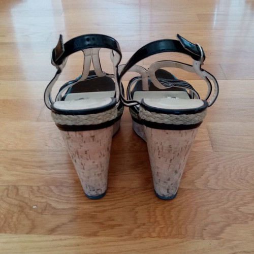 Kalogirou patent leather platform high-heeled sandals used size 41 black
