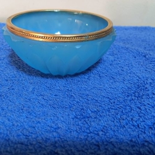 Antique French Opaline Bowl with Brass used, 1950