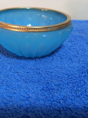 Antique French Opaline Bowl with Brass used, 1950