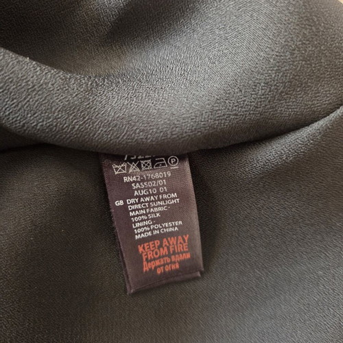 Monsoon 100% Silk Black Vintage Dress with Puff Sleeves like new