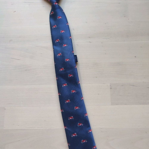 Sfera kids tie blue with motorcycle pattern new, unworn