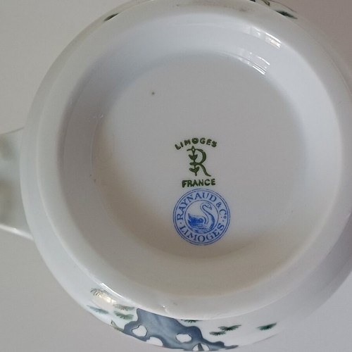 Vintage porcelain cachepot Raynaud & Co. Limoges Hanoï like new