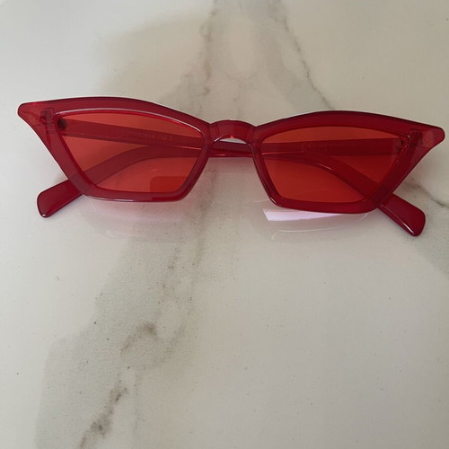 Retro Slim Cat-Eye Women's Sunglasses, red
