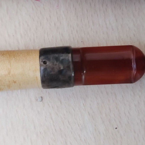English pipe used with silver case, meershaum and amber 1882