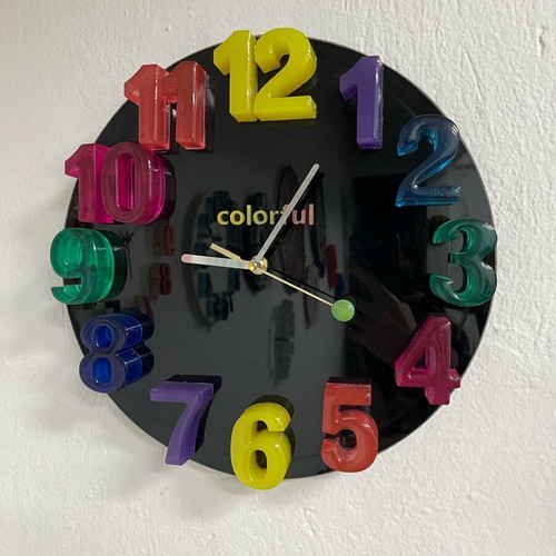 Handmade wall clocks from liquid glass, new, analog