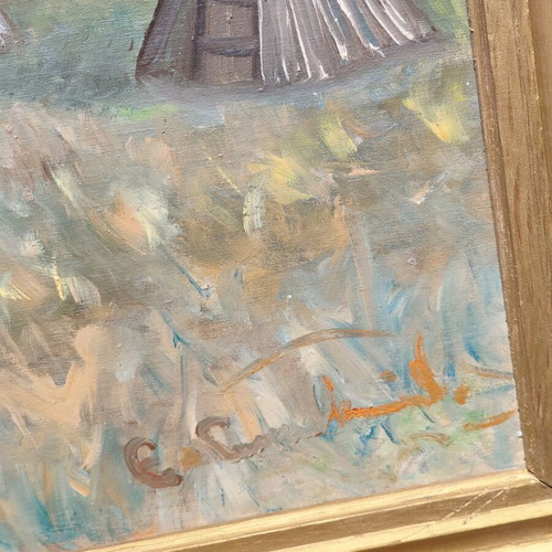 Vintage Scandinavian Art Large Signed Oil Painting on Fiberboard like new