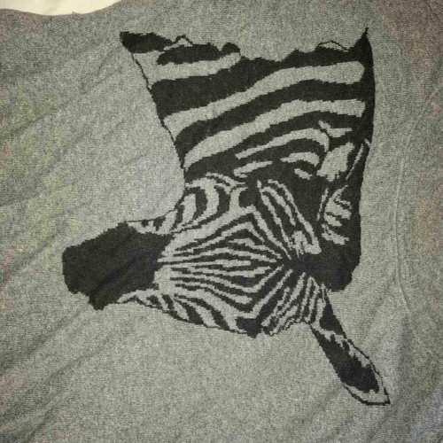 Zara Knit Sweater with Zebra Pattern Grey like new