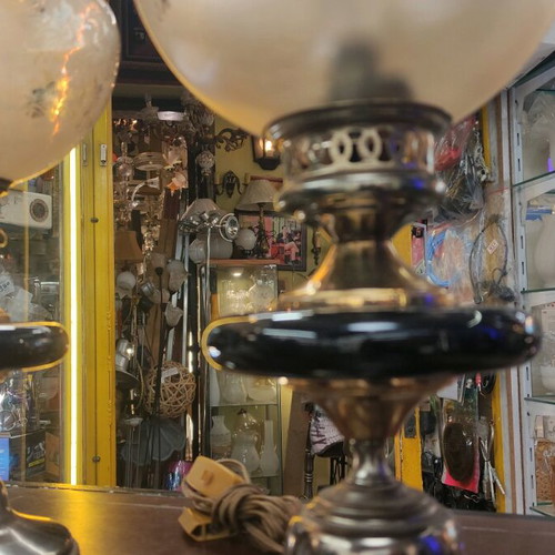 Table lamps used, set of 2, height 32cm