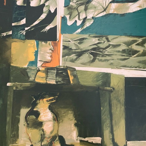 Silk Screen Print by D. Mytaras used, large composition