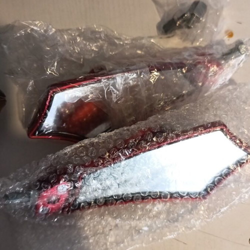 Motorcycle mirrors red new