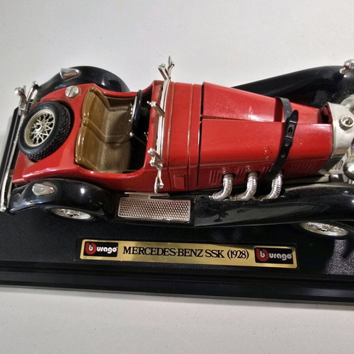 Mercedes Benz SSK 1928 Burago model car used, scale 1:24, red