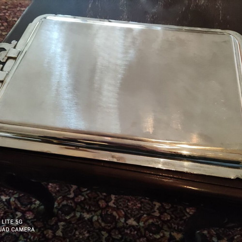 Silver-plated tray with carved handles new, ideal for wedding